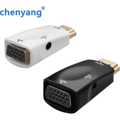 HDMI- compatible to VGA Converter With Audio Cable Male to Female for PC Laptop Tablet Support 1080P HDTV Adapter