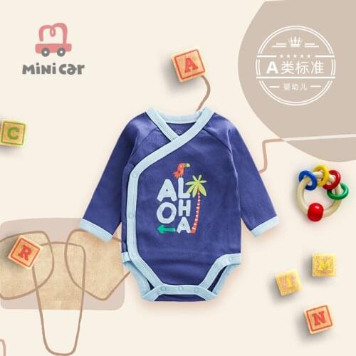New born baby cotton bag fart clothes baby spring and autumn long sleeve one piece clothes triangle hip suit summer air conditio