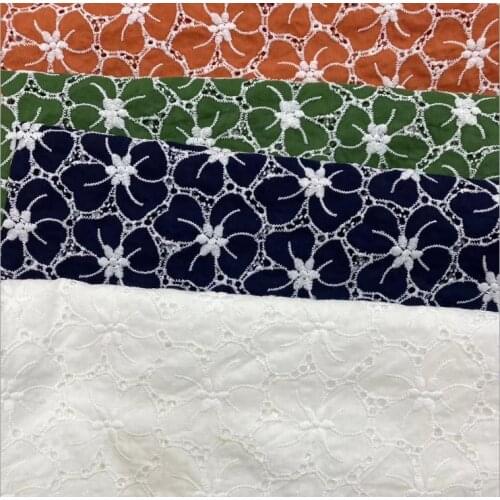 2020 New Pure Cotton Fabric, Fully Embroidered Lace Fabric, Handmade, Clothing Accessories, Width 130 cm, 1 yard