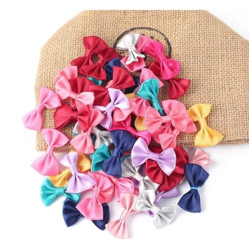 50pcs/lot Ribbon Bow-Knot 3cm Handmade Home Wedding Party Ribbon Cake Clothing Decoration Scrapbooking DIY Crafts Supplies
