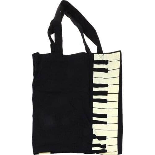 Hot Fashion Black Piano Keys Music Handbag Tote Bag Shopping Bag Handbag L93F