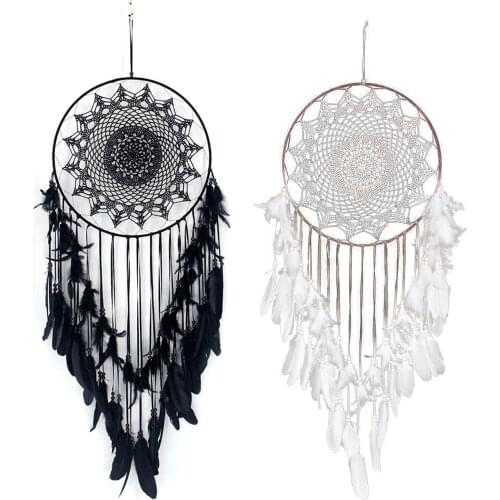 Handmade Feather Dream Catchers 40cm Dream Catcher Lace Innovative Hanging Outdoor Wedding Decorations Bedroom Home Decoration