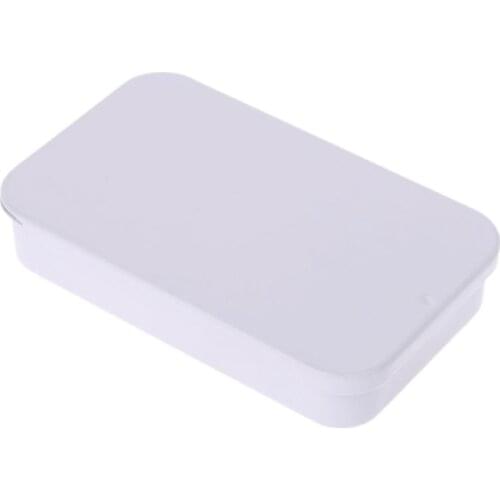 Metal Tin Rectangle Mini Jewelry Storage Box Case Candy Coin Key Organizer Sliding Cover Organizer Small Items Containers