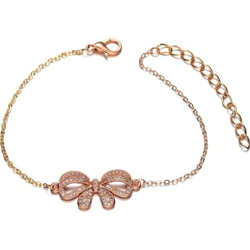 Fashion Roman Style Woman Bracelet Cute Bow-Knot Bangles For Girl Women Summer Party Special Accessory Bride gift 2 color