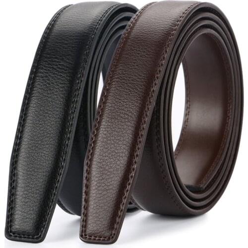 No Buckle 3.1cm Wide Genuine Leather Men Belt Body Without Automatic Buckle Strap Designer Belts Men High Quality Cowskin KZM001