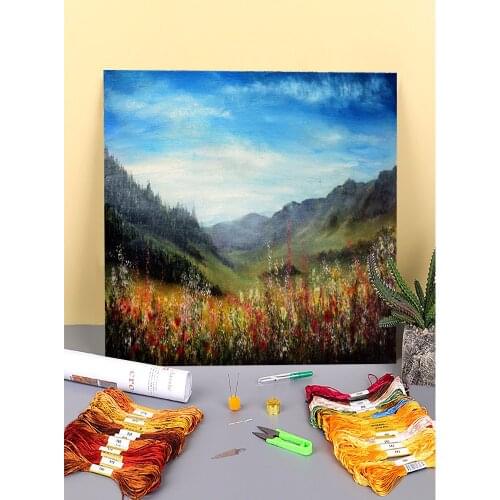 Natural Scenery Abundance Printed 11CT Cross-Stitch DIY Embroidery Kit DMC Threads Handiwork Sewing Handmade Craft Wholesale