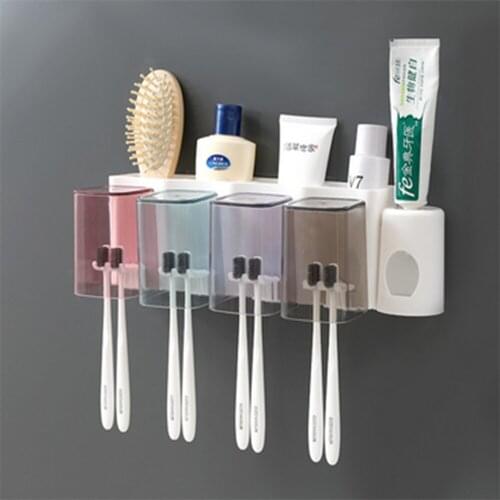 Wall-mounted wash cup set bathroom free punching cup creative toothbrush holder wash set