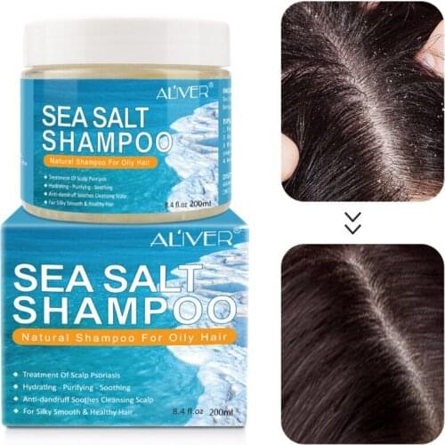 Natural Sea Salt Shampoo Hair Treatment Shampoo Scalp Psoriasis Itching Dandruff for Men Women
