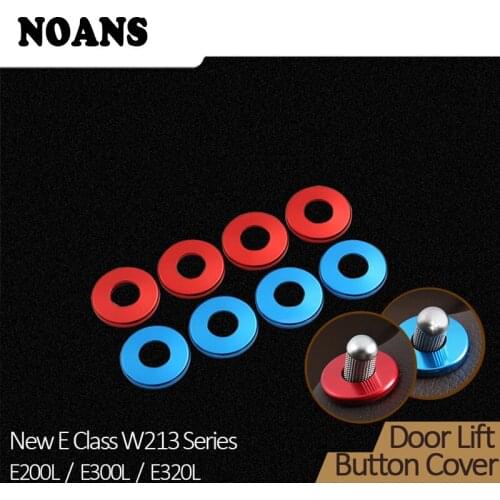 NOANS Car Styling Windows Lifter Door Pin Lock Knobs Covers Frame Rings Stickers For Mercedes Benz W213 E Class Accessories