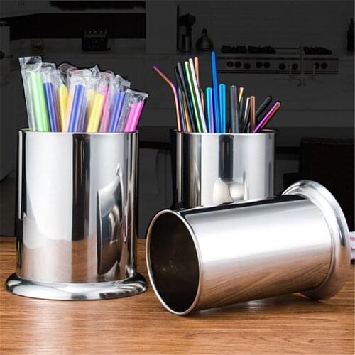 Stainless Steel Chopsticks Storage Tube Spoon Fork Storage Box Cutlery Drain Holder Household Kitchen Utensils Organizer Tool