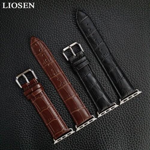 LIOSEN New Arrival Watches Strap for Apple Watch Series 1 2 3 Elegant Genuine Leather Watch Band 38mm 42mm Men Women