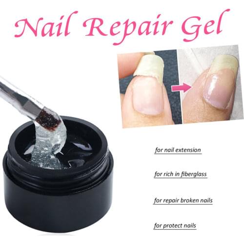Nail Repair Gel Polish With 10PCS Fiber Non-woven Silks Nail Art Fiberglass Wrap Extension Repair Gel DIY Manicure Accessory