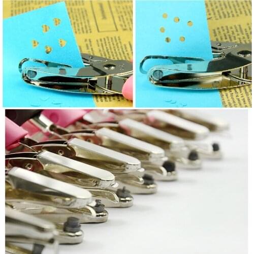 School Office Metal Single Hole Puncher Hand Paper Punch Single Hole Scrapbooking Punches 8 Pages