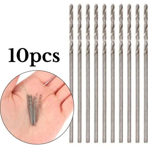 10pcs 1.0mm Drill Straight Shank Spiral Drill High Speed Steel Drill Bit For Iron Steel Aluminum Wood Processing Drill Bit Tools