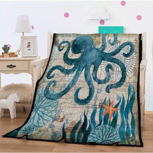 Super soft flannel blanket 3D Beauty Fashionable 150x200cm Fleece Throw Blanket gift Dropshipping octopus
