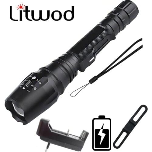 Litwod Led flashlight Ultra Bright torch L2 T6 Camping light 5 switch Mode waterproof Zoomable Bicycle Light use 18650 battery