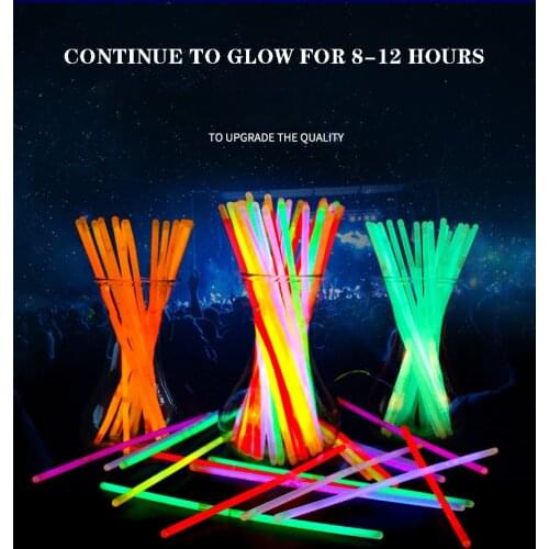 100Pcs Party Fluorescence Light Glow In The Dark Sticks Bracelet Necklace Neon Wedding Birthday Party Decoration Halloween Props
