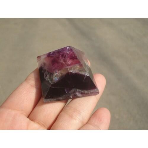 TOP!!! Natural Fluorite Quartz Crystal Pyramid Healing China