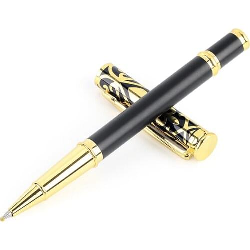 Vintage Hollow Flower Ballpoint Pen Metal Medium 0.5mm Gold Clip Pens Ball for School Student Office Business Writing Stationery