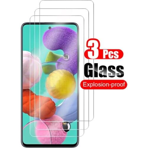 3PCS Full Clear Tempered Glass for Samsung Galaxy A51 A71 A11 A01 A21S A31 A41 M30S M21 M11 M31 Protective Protector Screen Film