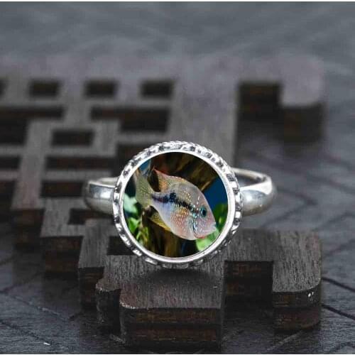 925 Sterling silver pink fish Ring jewelry adjustable wedding dress for women girls ladies 1pcs/set 2020 hot vintage mini