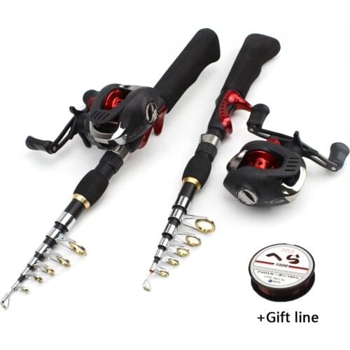 1.65m Fishing rod with reel telescopic Portable Casting Rod and Reels set Travel Outdoor sports Trout fishing fish Boat pole