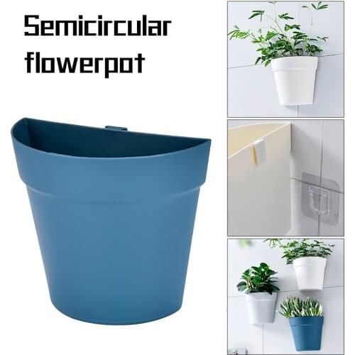 1PC Small Flower Pot Indoor And Outdoor Balcony Wall-Mounted Plastic Garden Plant Flower Pots For Office Home Decoration #828