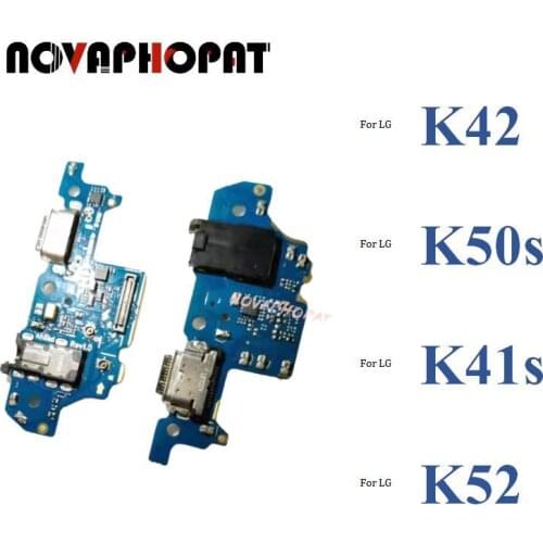 Novaphopat For LG K42 K50s K41s K52 USB Dock Charging Port Fast Charger Plug Flex Cable Microphone MIC Board 10pcs/lot