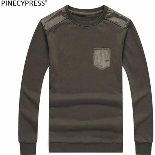100% Cotton Europe Size Man Autumn Spring Round Neck Long Sleeve Fashion Green Blue Pocket Easy Care Iron Free Men Sweatshirt