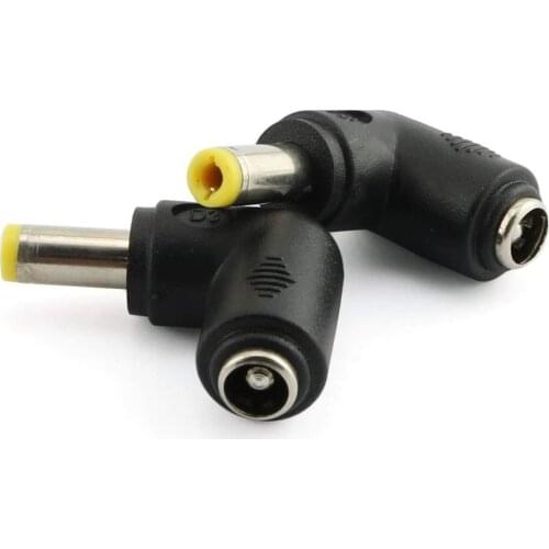2pcs 90 Degree Angle 5.5x2.1mm Female Jack to 5.5x2.5mm Male Plug Adapter DC Barrel Power Jack Charging Cable Connector
