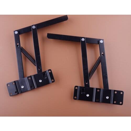 2pcs Black Iron Lift Up Top Coffee Table Spring Hinge Fitting Furniture Mechanism Hardware Frame