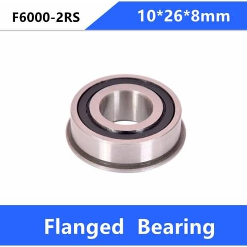 20pcs/50pcs flanged bearing F6000-2RS F6000RS F6000 2RS RS 10x26x8 mm flange deep groove ball bearings 10*26*8