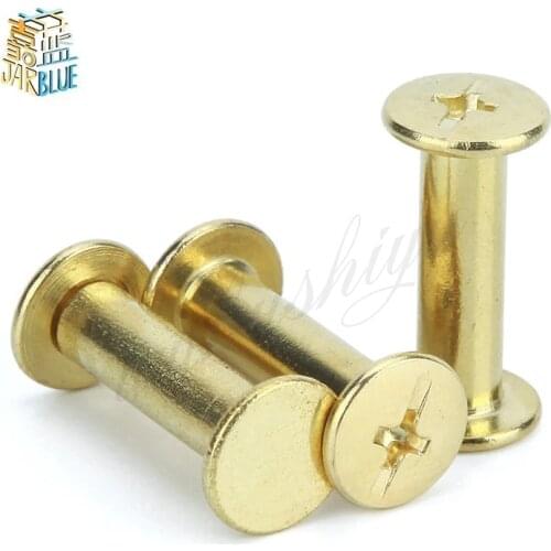 20pcs steel with brass Sex bolt chicago screw book binding post screws 5*6/8/10/12/16/20/25/30/45/50/55/60/65/70/75/80/90/100mm