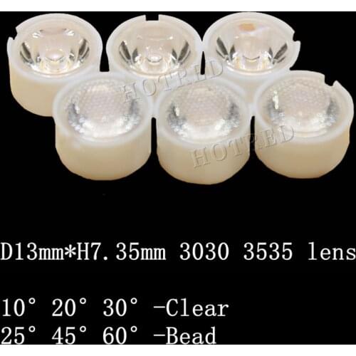 20pcs CREE XP-E XPE /XP-G XPG / XT-E XTE 3535 LED 3030 Lens 11.7mm white holder 10degree/20degree/30degree/45degree/60degree
