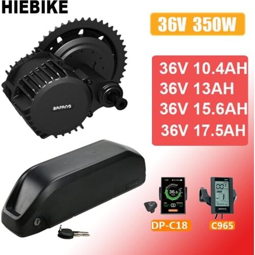 36V 350W Ebike Kit Bafang Mid Drive Motor BBS01 BBS01B Engine with Battery 36v 10.4/13/15.6/17.5ah Electric Bike Conversion Kit