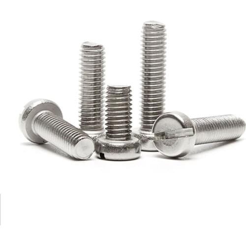 50PCS Slotted Pan Head Machine Screws Slot Drive Bolts M3 M4 M5 A2 304 Stainless Steel