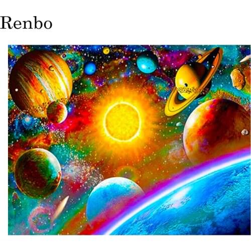 5D Diamond Painting Full Drill Square "Beautiful Space Planet" Diy Diamond Embroidery Mosaic Rhinestones Craft Home Art Decor