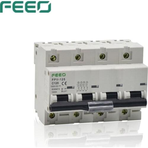 FEEO 4P 125A DC 1200V Circuit breaker FOR PV System C curve MCB FPV-125
