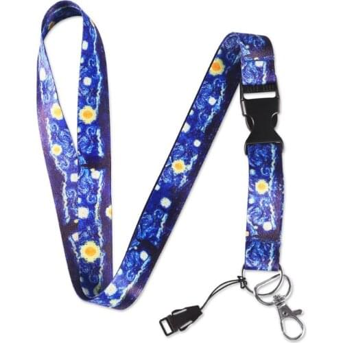 Starry Sky ID Badge Holders Van Gogh Painting Art Neck Lanyard Strap Necklace for Phone Keys ID Card Lanyard Keychain