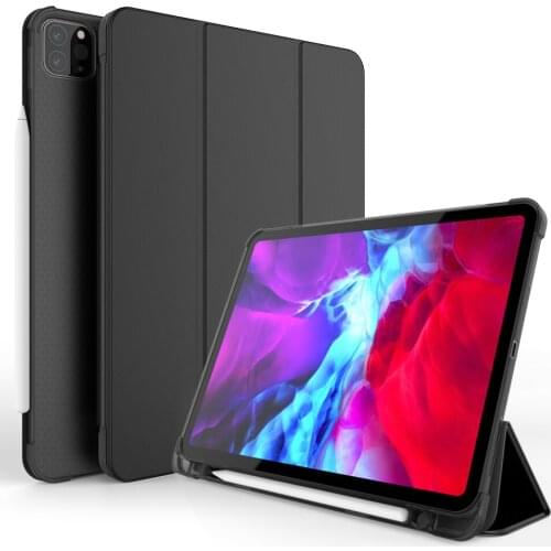 Case For iPad Pro 11 2020 With Pencil Holder PU Leather Cover Silicone Soft Back Smart Case For iPad Pro 11 2nd 2020 Tablet case