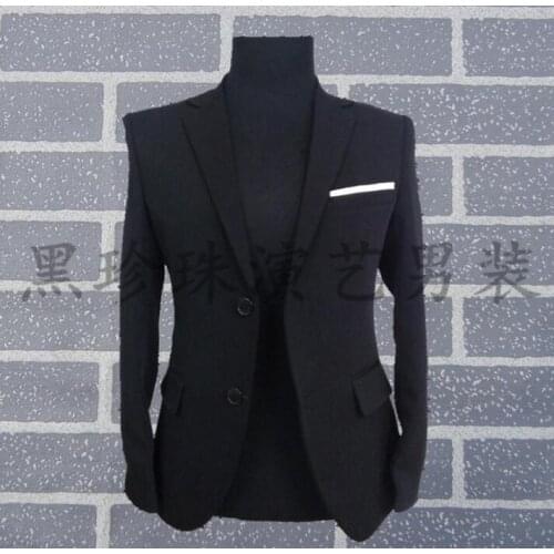 Black men suits designs masculino homme terno stage costumes for singers men groom blazer dance clothes jacket style dress