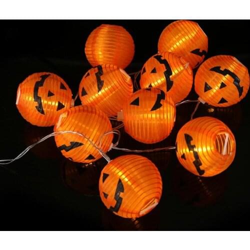 6/10/20LED Warm White Halloween DIY Decoration Lantern Pumpkin Lights String Halloween Pumpkin Lights Halloween Decoration Props