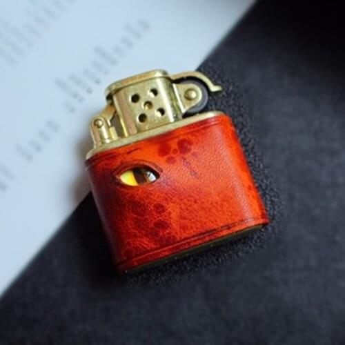 Wooden shell Wenwan rosewood hand leather hand-sewn Devils eyes Pure copper movement Kerosene lighter custom gift