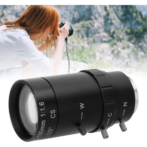 Manual Aperture Lens 1 3MP Zoom CCTV Lens CS Mount Manual Aperture 5‑100mm Aluminum Alloy for Security Camera Manual Lens