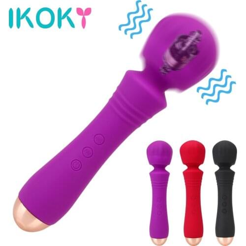 IKOKY Magic Wand Vibrator AV Stick Clitoral Stimulator G Spot Vagina Vibrator 20 Speed Sex Toys for Woman Female Masturbator