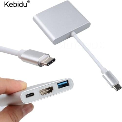 Kebidu 3 in 1 USB-C USB HUB Male to Female USB 3.1 Type-c To USB 3.0 Charging Adapter For Macbook Air 12 Converter