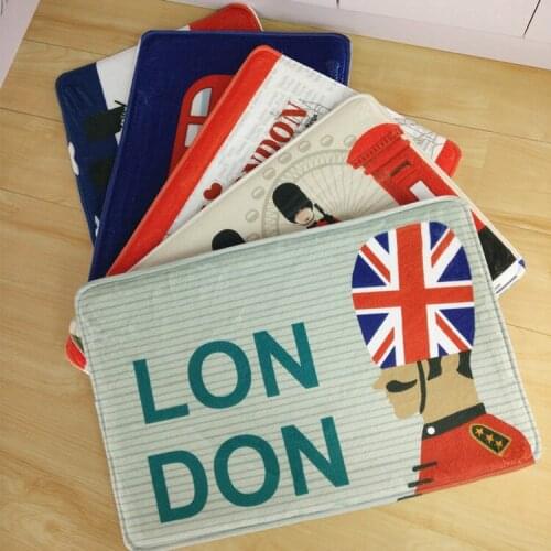 New Flannel National flag Front door mat bathroom mat soft warm anti-slip rug pad water absorption floor mat carpet 40*60CM