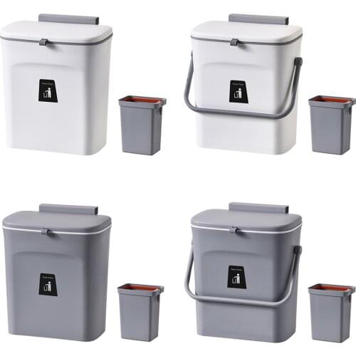 Ing Kitchen Trash Can,Compost Bin with Lid Wall Mounted ing Trash Can for Kitchen, Bathroom,Bedroom, RV, Food Waste Bin