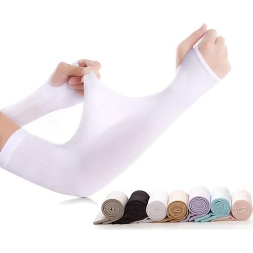 Ice Silk Summer Sports Anti-ultraviolet Sleeves Outdoor Running Riding Driving Reflective Sunscreen Sleeves Gloves Men Women