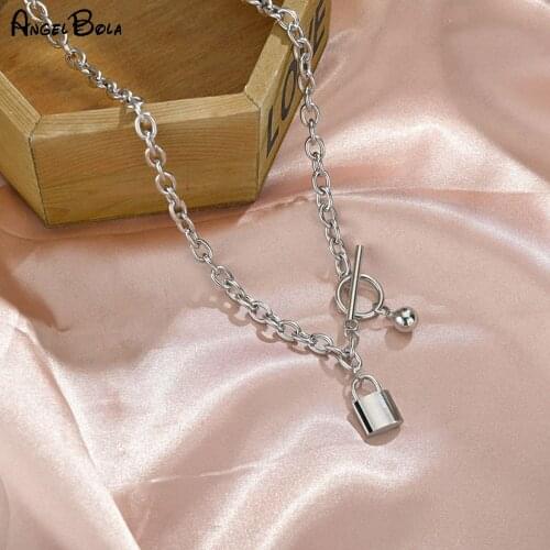 Fashion Silver Erotic Men Lock Pendant Necklace Top Quality Stainless Steel Padlock Pendant, Girl Anniversary Birthday Gift